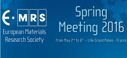 E-MRS 2016 Spring Meeting
